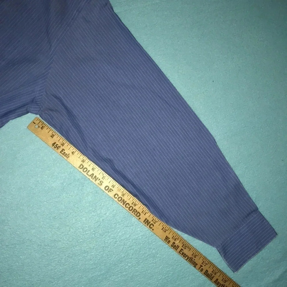 𝅺Stafford wrinkle-free button up chest pocket flawed neck size 17.5 - Picture 5 of 6